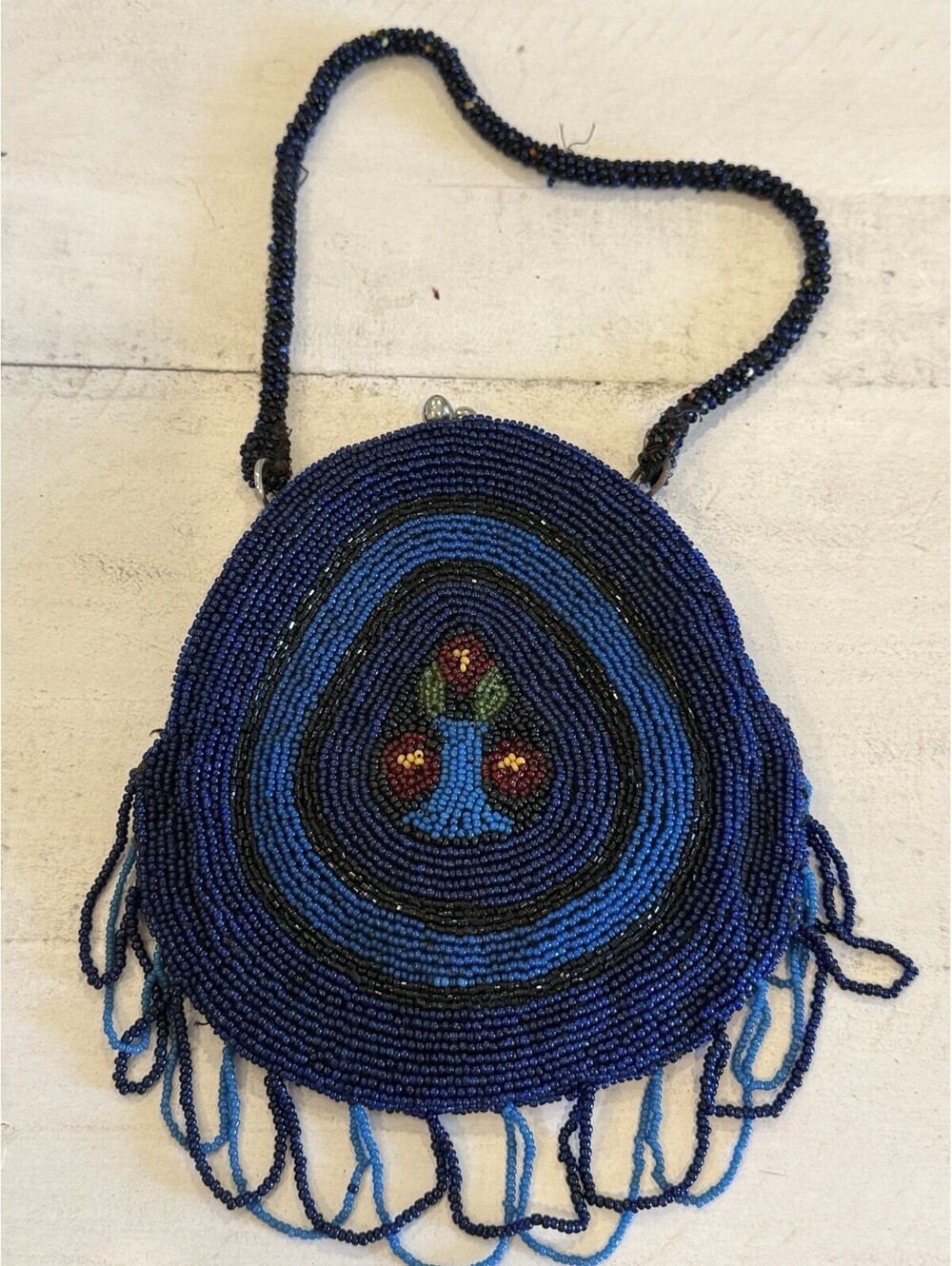 Stunning Large Antique Micro Beaded Art Deco Purse
